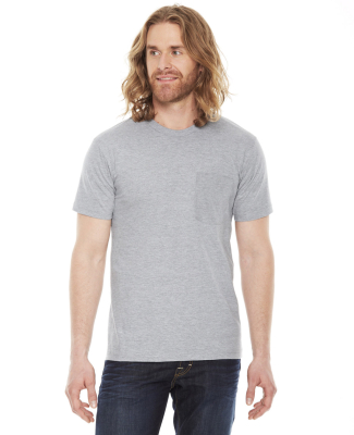 2406W Unisex Fine Jersey Pocket Short-Sleeve T-Shi in Heather grey