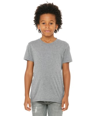 3413Y Bella + Canvas Youth Triblend Jersey Short S in Grey triblend