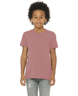 3413Y Bella + Canvas Youth Triblend Jersey Short S in Mauve triblend