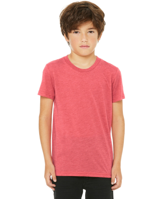 3413Y Bella + Canvas Youth Triblend Jersey Short S in Red triblend
