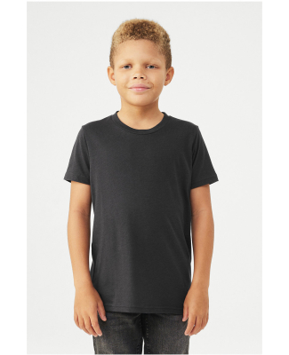 3413Y Bella + Canvas Youth Triblend Jersey Short S in Solid dark grey triblend