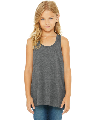 8800Y Bella + Canvas Youth Flowy RacerbackTank in Dark grey heather