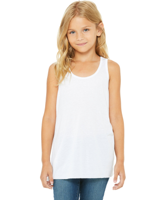 8800Y Bella + Canvas Youth Flowy RacerbackTank in White