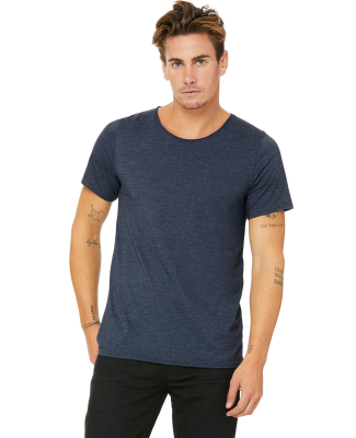 3014 Bella + Canvas Raw Neck Tee in Heather navy