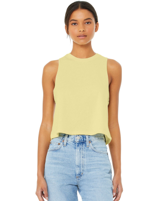 6682 Women's Racerback Cropped Tank in Heather french vanilla