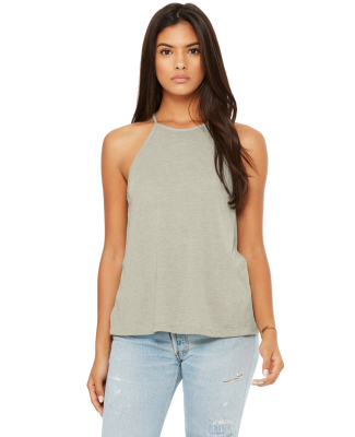 500 8809 Women's Flowy High Neck Tank in Heather stone