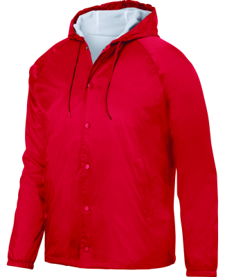 3102 Augusta Sportswear Hooded Coaches Jacket in Red