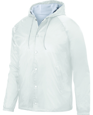 3102 Augusta Sportswear Hooded Coaches Jacket in White