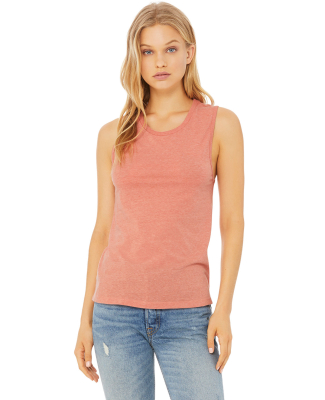 Women's Long Muscle Tank in Heather sunset