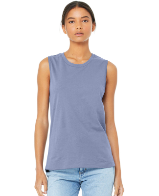 Women's Long Muscle Tank in Lavender blue