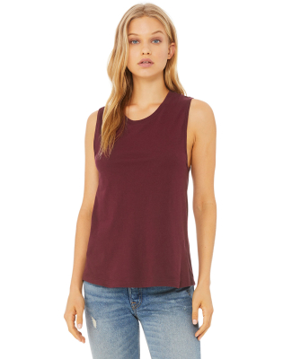 Women's Long Muscle Tank in Maroon