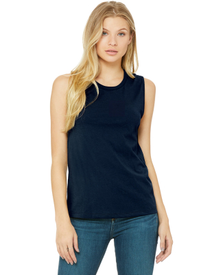 Women's Long Muscle Tank in Navy