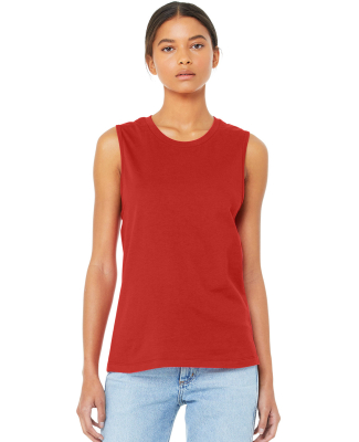 Women's Long Muscle Tank in Red