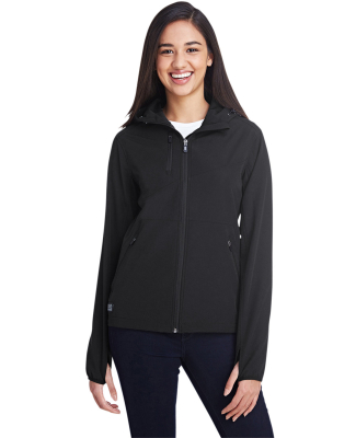 DRI DUCK 9411 Women's Ascent Hooded Soft Shell Jac in Black