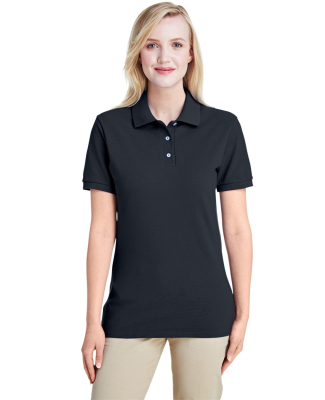 Jerzees 443W Women's Easy Care Double Mesh Ringspu in Black