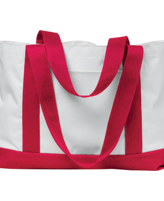 Liberty Bags 7002 P & O Cruiser Tote in White/ red