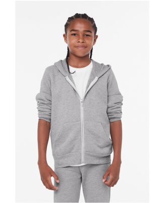 Bella + Canvas 3739Y Youth Sponge Fleece Full-Zip  in Athletic heather
