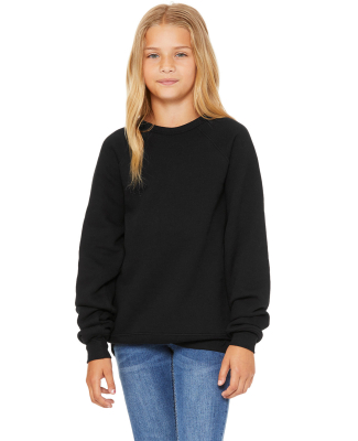 Bella + Canvas 3901Y Youth Sponge Fleece Crewneck  in Black