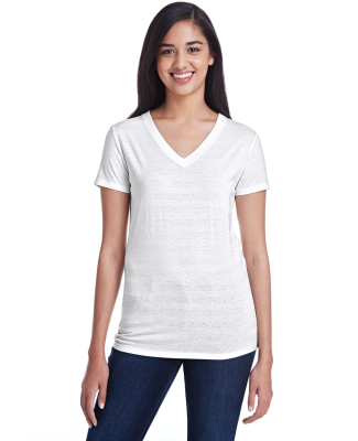Threadfast Apparel 252RV Ladies' Invisible Stripe  in White invisible stripe