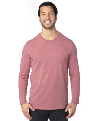Threadfast Apparel 100LS Unisex Ultimate Long-Slee in Maroon Heather