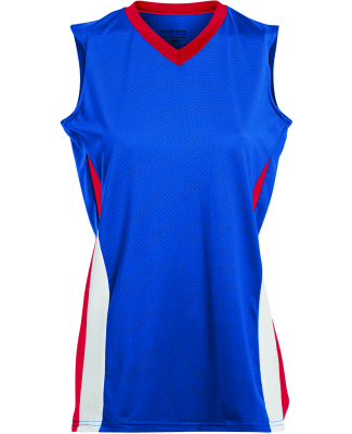 Augusta Sportswear 1355 Women's Tornado Jersey in Royal/ red/ white