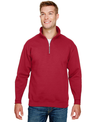 Bayside Apparel 920 USA-Made Quarter-Zip Pullover  in Cardinal