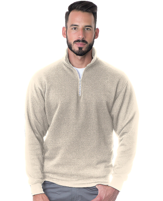Bayside Apparel 920 USA-Made Quarter-Zip Pullover  in Cream