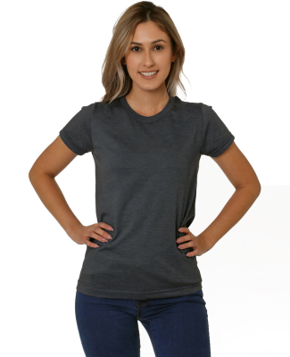Bayside Apparel 5810 Women's USA-Made Tri-Blend Sh in Tri charcoal