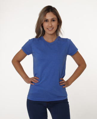 Bayside Apparel 5810 Women's USA-Made Tri-Blend Sh in Tri denim