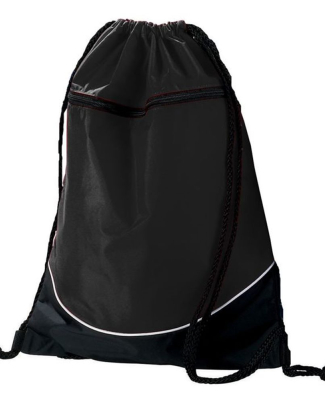 Augusta Sportswear 1920 Tri-Color Drawstring Backp in Black/ black/ white
