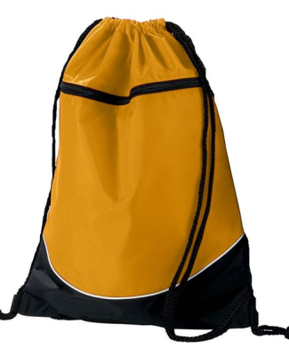 Augusta Sportswear 1920 Tri-Color Drawstring Backp in Gold/ black/ white