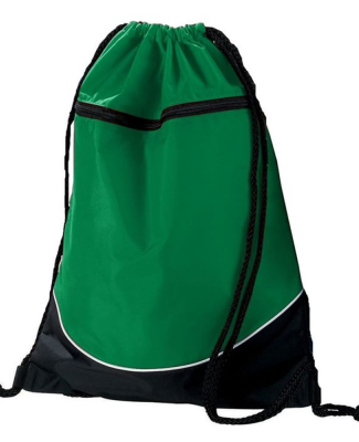 Augusta Sportswear 1920 Tri-Color Drawstring Backp in Kelly/ black/ white