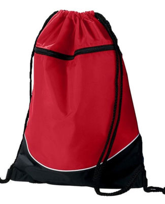 Augusta Sportswear 1920 Tri-Color Drawstring Backp in Red/ black/ white