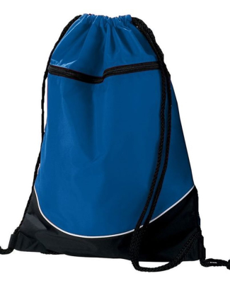 Augusta Sportswear 1920 Tri-Color Drawstring Backp in Royal/ black/ white