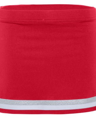 Augusta Sportswear 9145 Women's Pike Skirt in Red/ white/ metallic silver