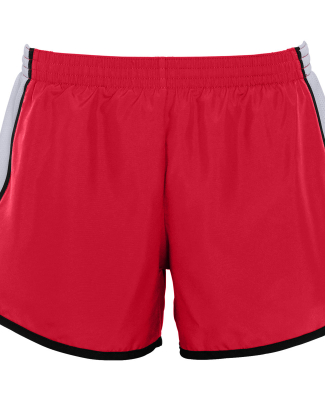 Augusta Sportswear 1266 Girls' Pulse Team Short in Red/ white/ black