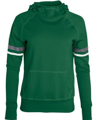 Augusta Sportswear 5440 Women's Spry Hoodie in Dark green/ white/ graphite