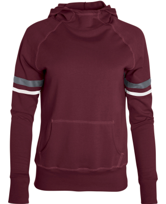 Augusta Sportswear 5440 Women's Spry Hoodie in Maroon/ white/ graphite