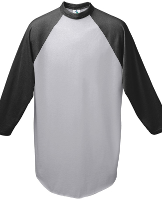 Augusta Sportswear 4421 Youth Three-Quarter Sleeve in Athletic heather/ black