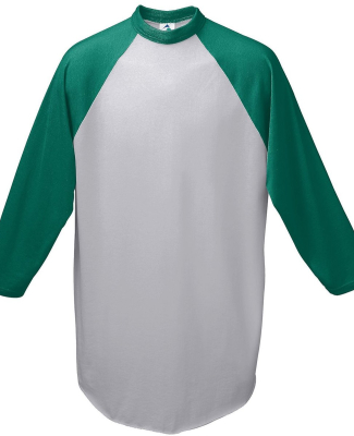 Augusta Sportswear 4421 Youth Three-Quarter Sleeve in Athletic heather/ dark green