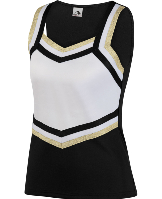 Augusta Sportswear 9141 Girl's Pike Shell in Black/ white/ metallic gold