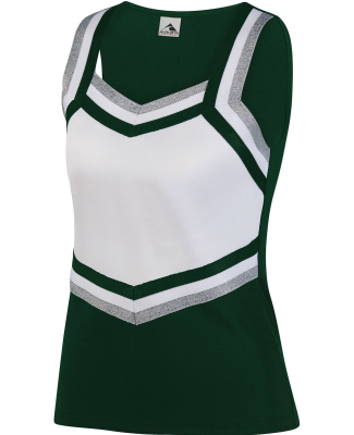 Augusta Sportswear 9141 Girl's Pike Shell in Dark green/ white/ metallic silver