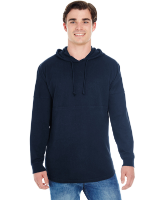 J America 8228 Hooded Game Day Jersey T-Shirt in Navy