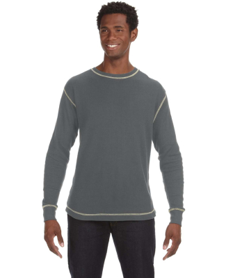 J America 8238 Vintage Long Sleeve Thermal T-Shirt in Chrl htr/ vnt wh