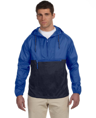 Harriton M750 Adult Packable Nylon Jacket in Royal/ Navy