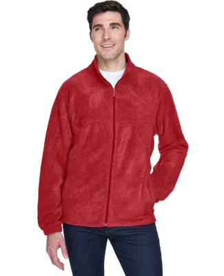 Harriton M990 Men's 8 oz. Full-Zip Fleece in Red