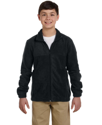 Harriton M990Y Youth 8 oz. Full-Zip Fleece in Black