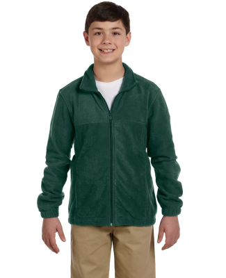 Harriton M990Y Youth 8 oz. Full-Zip Fleece in Hunter