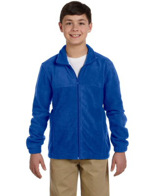 Harriton M990Y Youth 8 oz. Full-Zip Fleece in True royal