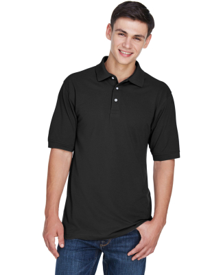 Harriton M265 Men's 5.6 oz. Easy Blend™ Polo in Black